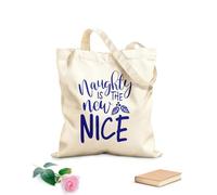 AILOONG Bolsas de compras de poliéster y algodón Tela de 340g/m² de grosor Citas inspiradoras sobre ser travieso es lo nuevo bueno Reutilizable