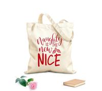 AILOONG Bolsas de compras de poliéster y algodón Tela de 340g/m² de grosor Citas inspiradoras sobre ser travieso es lo nuevo bueno Reutilizable