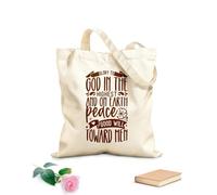 AILOONG Bolsas de compras de poliéster y algodón Tela de 340g/m² de grosor Dios en las alturas y en la tierra paz Jesús Reutilizable