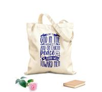 AILOONG Bolsas de compras de poliéster y algodón Tela de 340g/m² de grosor Dios en las alturas y en la tierra paz Jesús Reutilizable