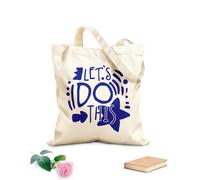 AILOONG Bolsas de compras de poliéster y algodón Tela de 340g/m² de grosor Hagamos esto: eslogan positivo escrito a mano Reutilizable