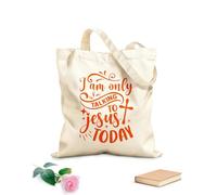 AILOONG Bolsas de compras de poliéster y algodón Tela de 340g/m² de grosor Hoy sólo hablo con Jesús Reutilizable