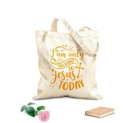 AILOONG Bolsas de compras de poliéster y algodón Tela de 340g/m² de grosor Hoy sólo hablo con Jesús Reutilizable