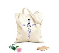 AILOONG Bolsas de compras de poliéster y algodón Tela de 340g/m² de grosor Jesucristo Dios y la Biblia Reutilizable