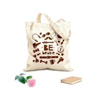 AILOONG Bolsas de compras de poliéster y algodón Tela de 340g/m² de grosor Letras a mano: Sé valiente con los accesorios para hombre Reutilizable