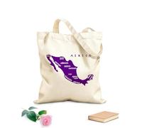 AILOONG Bolsas de compras de poliéster y algodón Tela de 340g/m² de grosor Mapa estilizado dibujado a mano de ciudades de México Reutilizable