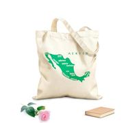 AILOONG Bolsas de compras de poliéster y algodón Tela de 340g/m² de grosor Mapa estilizado dibujado a mano de ciudades de México Reutilizable