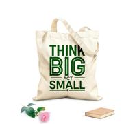 AILOONG Bolsas de compras de poliéster y algodón Tela de 340g/m² de grosor Pequeñas acciones hacia grandes sueños G Empieza hoy Reutilizable