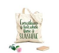 AILOONG Bolsas de compras de poliéster y algodón Tela de 340g/m² de grosor Todo está bien cuando hay sol Reutilizable