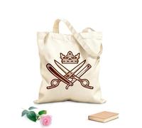 AILOONG Bolsas de compras de poliéster y algodón Tijeras Navaja Corona Logo Emblema Tela de 340g/m² de grosor Reutilizable