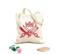 AILOONG Bolsas de compras de poliéster y algodón Tijeras Navaja Corona Logo Emblema Tela de 340g/m² de grosor Reutilizable