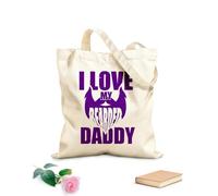 AILOONG Bolsas de lona con estampados personalizables Amo a mi papá barbudo, frases del Día del Padre Tela de 340g/m² de grosor Combina con la ropa