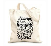 AILOONG Bolsas de lona con estampados personalizables Cita inspiradora: No dejes que los tontos arruinen tu día. Tela de 12 oz de grosor Combina con la ropa 31x36cm Mediano