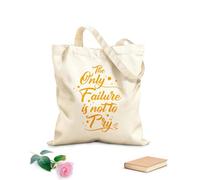 AILOONG Bolsas de lona con estampados personalizables Cita motivacional que dice que el diseño solo fracasa, no lo intentes. Tela de 340g/m² de grosor Combina con la ropa