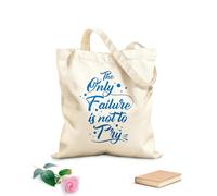 AILOONG Bolsas de lona con estampados personalizables Cita motivacional que dice que el diseño solo fracasa, no lo intentes. Tela de 340g/m² de grosor Combina con la ropa