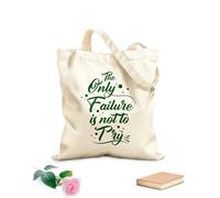 AILOONG Bolsas de lona con estampados personalizables Cita motivacional que dice que el diseño solo fracasa, no lo intentes. Tela de 340g/m² de grosor Combina con la ropa