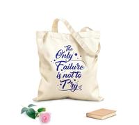 AILOONG Bolsas de lona con estampados personalizables Cita motivacional que dice que el diseño solo fracasa, no lo intentes. Tela de 340g/m² de grosor Combina con la ropa