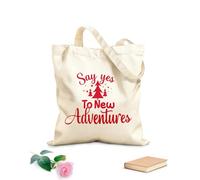 AILOONG Bolsas de lona con estampados personalizables Citas motivacionales que dicen sí a nuevas aventuras. Tela de 340g/m² de grosor Combina con la ropa