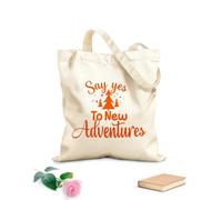 AILOONG Bolsas de lona con estampados personalizables Citas motivacionales que dicen sí a nuevas aventuras. Tela de 340g/m² de grosor Combina con la ropa