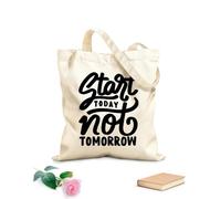 AILOONG Bolsas de lona con estampados personalizables citas tipográficas motivacionales Tela de 12 oz de grosor Combina con la ropa 25x30cm Pequeño