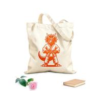 AILOONG Bolsas de lona con estampados personalizables El dinosaurio karateka se encuentra en posición de combate listo Tela de 340g/m² de grosor Combina con la ropa