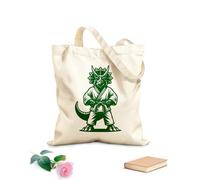 AILOONG Bolsas de lona con estampados personalizables El dinosaurio karateka se encuentra en posición de combate listo Tela de 340g/m² de grosor Combina con la ropa