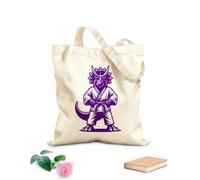 AILOONG Bolsas de lona con estampados personalizables El dinosaurio karateka se encuentra en posición de combate listo Tela de 340g/m² de grosor Combina con la ropa