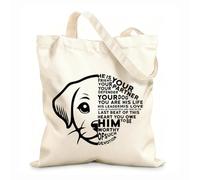 AILOONG Bolsas de lona con estampados personalizables Él es tu amigo, tu compañero, tu defensor, tu labrador retriever. Tela de 12 oz de grosor Combina con la ropa 25x30cm Pequeño