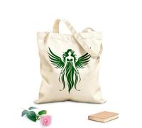 AILOONG Bolsas de lona con estampados personalizables Emblema angelical guardián celestial, elegancia seráfica, alas de ángel Tela de 340g/m² de grosor Combina con la ropa