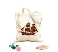 AILOONG Bolsas de lona con estampados personalizables emblema de barco de viaje histórico reliquia mítica barco antiguo en Tela de 340g/m² de grosor Combina con la ropa