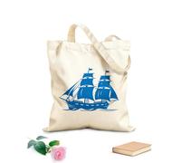 AILOONG Bolsas de lona con estampados personalizables emblema de barco de viaje histórico reliquia mítica barco antiguo en Tela de 340g/m² de grosor Combina con la ropa