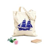 AILOONG Bolsas de lona con estampados personalizables emblema de barco de viaje histórico reliquia mítica barco antiguo en Tela de 340g/m² de grosor Combina con la ropa