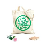 AILOONG Bolsas de lona con estampados personalizables Es una cita de la época del matcha, frase de letras dibujadas a mano de la época del matcha Tela de 340g/m² de grosor Combina con la ropa