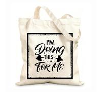 AILOONG Bolsas de lona con estampados personalizables Estoy haciendo esto Tela de 12 oz de grosor Combina con la ropa 31x36cm Mediano