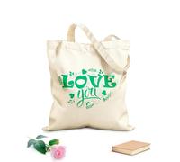 AILOONG Bolsas de lona con estampados personalizables Frases motivacionales de amor para expresar tu amor a tu amada pareja y hacer que tu pareja se sienta cómoda contigo. 340g/m² Combina con la ropa
