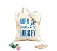 AILOONG Bolsas de lona con estampados personalizables hockey nacido para jugar hockey Tela de 340g/m² de grosor Combina con la ropa