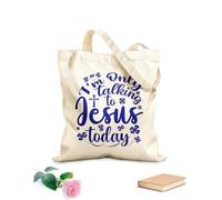 AILOONG Bolsas de lona con estampados personalizables Hoy solo estoy hablando con Jesús Tela de 340g/m² de grosor Combina con la ropa