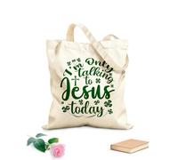 AILOONG Bolsas de lona con estampados personalizables Hoy solo estoy hablando con Jesús Tela de 340g/m² de grosor Combina con la ropa