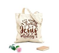 AILOONG Bolsas de lona con estampados personalizables Hoy solo estoy hablando con Jesús Tela de 340g/m² de grosor Combina con la ropa