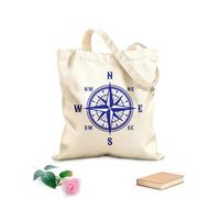 AILOONG Bolsas de lona con estampados personalizables Iconos de la brújula de navegación náutica marina Tela de 340g/m² de grosor Combina con la ropa