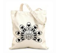 AILOONG Bolsas de lona con estampados personalizables iconos de la cultura india Tela de 12 oz de grosor Combina con la ropa 31x36cm Mediano