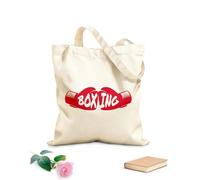 AILOONG Bolsas de lona con estampados personalizables imagen de guantes de boxeo Tela de 340g/m² de grosor Combina con la ropa