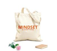 AILOONG Bolsas de lona con estampados personalizables La mentalidad lo es todo. Tela de 340g/m² de grosor Sustituye a la mochila escolar