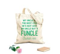 AILOONG Bolsas de lona con estampados personalizables No es solo un tío sino un tío divertido. Día del padre. Tela de 340g/m² de grosor Combina con la ropa