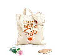 AILOONG Bolsas de lona con estampados personalizables No me importa un sorbo el diseño tipográfico del café. Tela de 340g/m² de grosor Combina con la ropa