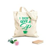 AILOONG Bolsas de lona con estampados personalizables No me importa un sorbo el diseño tipográfico del café. Tela de 340g/m² de grosor Combina con la ropa