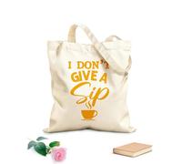 AILOONG Bolsas de lona con estampados personalizables No me importa un sorbo el diseño tipográfico del café. Tela de 340g/m² de grosor Combina con la ropa