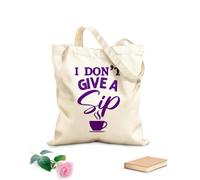 AILOONG Bolsas de lona con estampados personalizables No me importa un sorbo el diseño tipográfico del café. Tela de 340g/m² de grosor Combina con la ropa