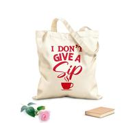 AILOONG Bolsas de lona con estampados personalizables No me importa un sorbo el diseño tipográfico del café. Tela de 340g/m² de grosor Combina con la ropa