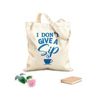 AILOONG Bolsas de lona con estampados personalizables No me importa un sorbo el diseño tipográfico del café. Tela de 340g/m² de grosor Combina con la ropa